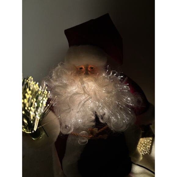 Fiber Optic 13” Santa Claus Christmas Tree Topper/Tabletop Decor Holiday Light - Picture 6 of 14
